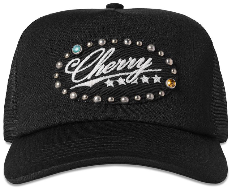 Cherry LA 5 Star Studded Trucker Black