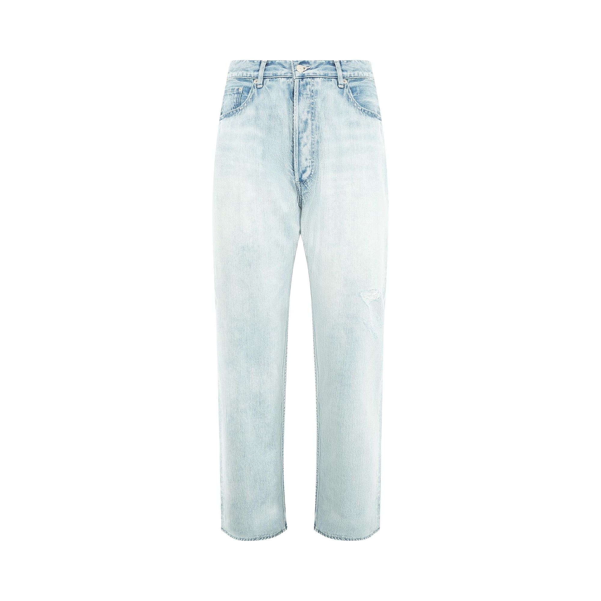 Buy Auralee Faded Selvedge Denim Wide Pants 'Light Indigo