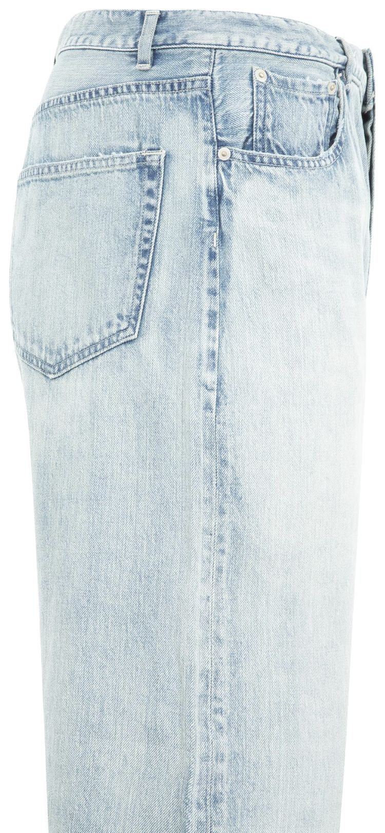 Auralee Faded Selvedge Denim Wide Pants Light Indigo