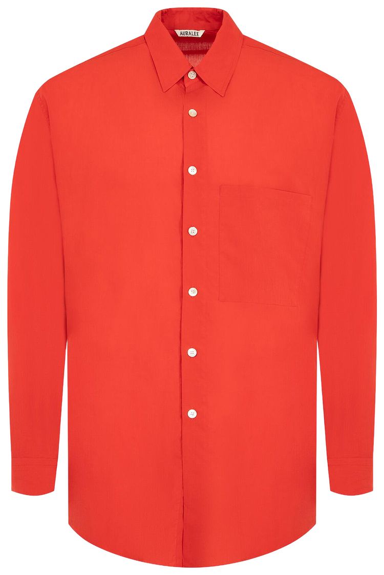 Auralee Super Fine Cotton Lawn Shirt Red