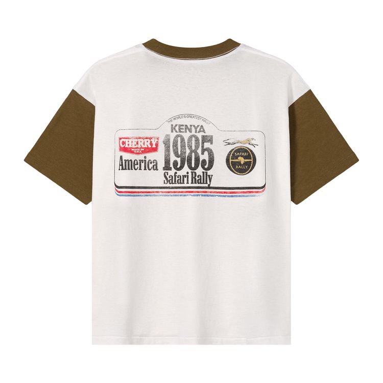 Cherry LA Safari Boxy Ringer Tee Vintage WhiteBrown