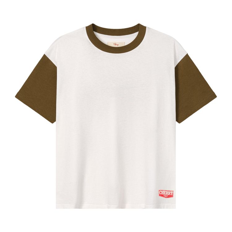 Cherry LA Safari Boxy Ringer Tee Vintage WhiteBrown