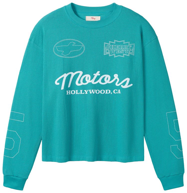 Cherry LA Mesh Motors Long Sleeve Turquoise