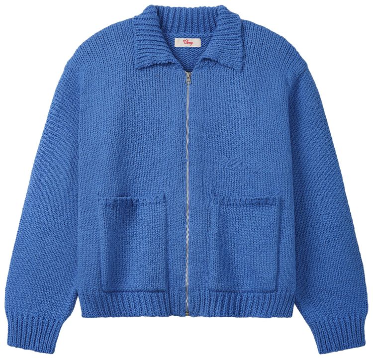 Cherry LA 5 Star Cotton Knit Zip Jacket Steel Blue