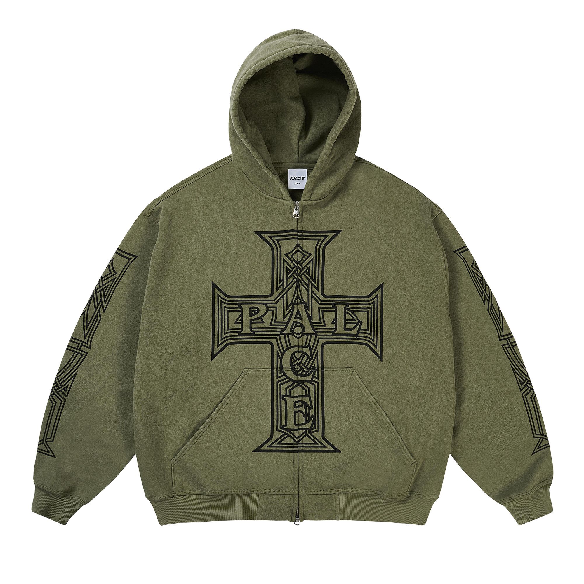Buy Palace Y So Cross Pigment Hood 'The Deep Green' - P30CS227 | GOAT