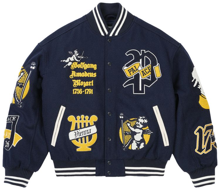 Palace Wolfgang Varsity Jacket Navy