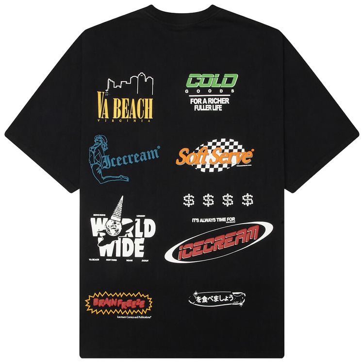 Icecream Rich Short Sleeve Knit Tee Black