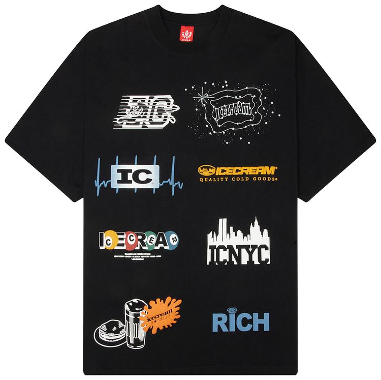 Icecream Rich Short Sleeve Knit Tee Black