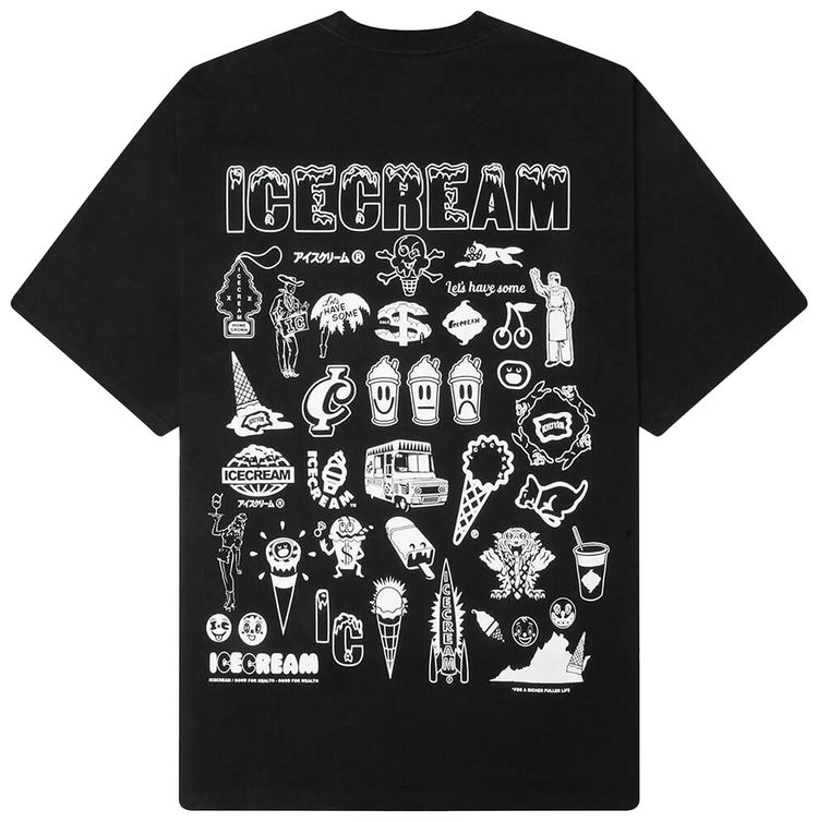 Icecream Order Up Short Sleeve Knit Tee Black