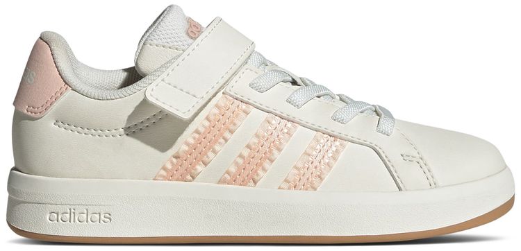 adidas Grand Court 30 Little Kid Core White Blush Pink Gum