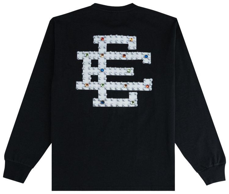 Eric Emanuel EE Rhinestone Long Sleeve T Shirt Black