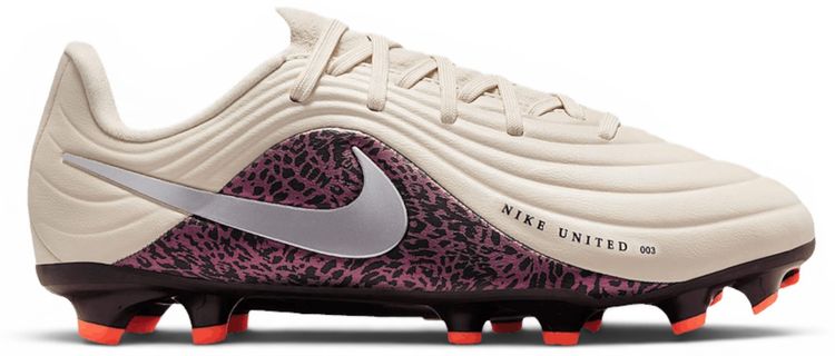 Nike United Jr Tiempo Maestro Academy MG Low GS Fossil Burgundy Crush Metallic Silver