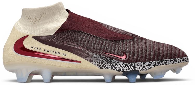 Nike United Phantom 6 High Elite FG Burgundy Crush Fossil University Red