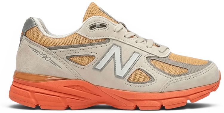 New Balance 990v4 Made in USA Moonbeam Tangerine Heat