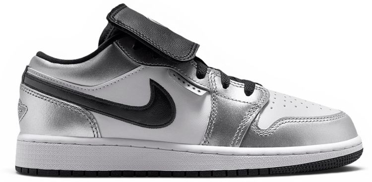 Air Jordan 1 Low SE GS White Metallic Silver Black