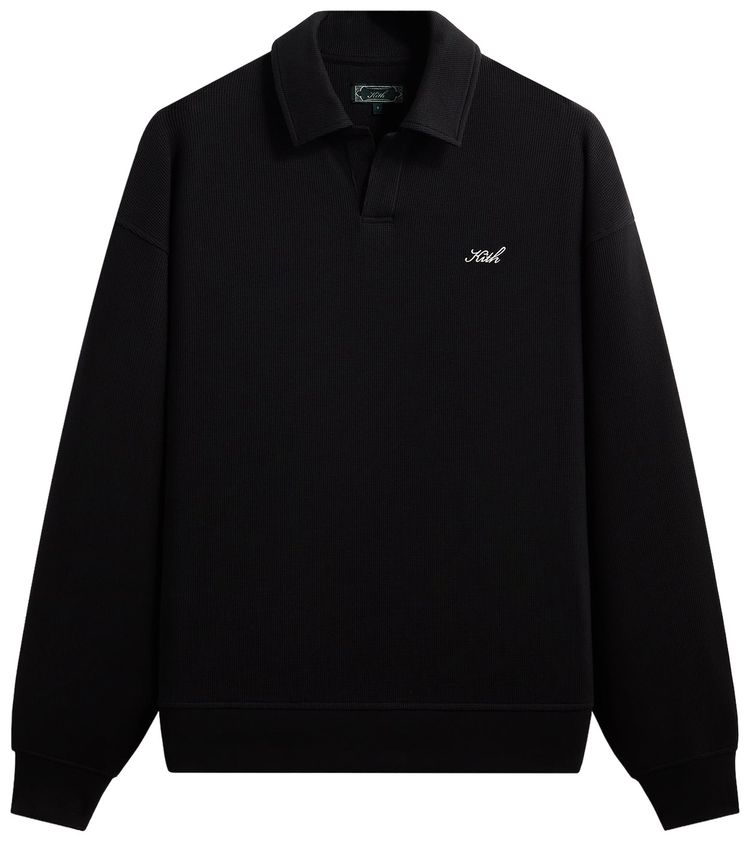 Kith Micro Waffle Nelson Rugby Pullover Black