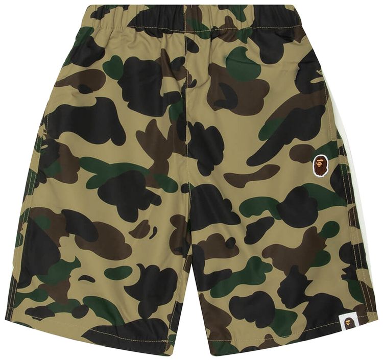 BAPE 1st Camo One Point Beach Shorts Yellow
