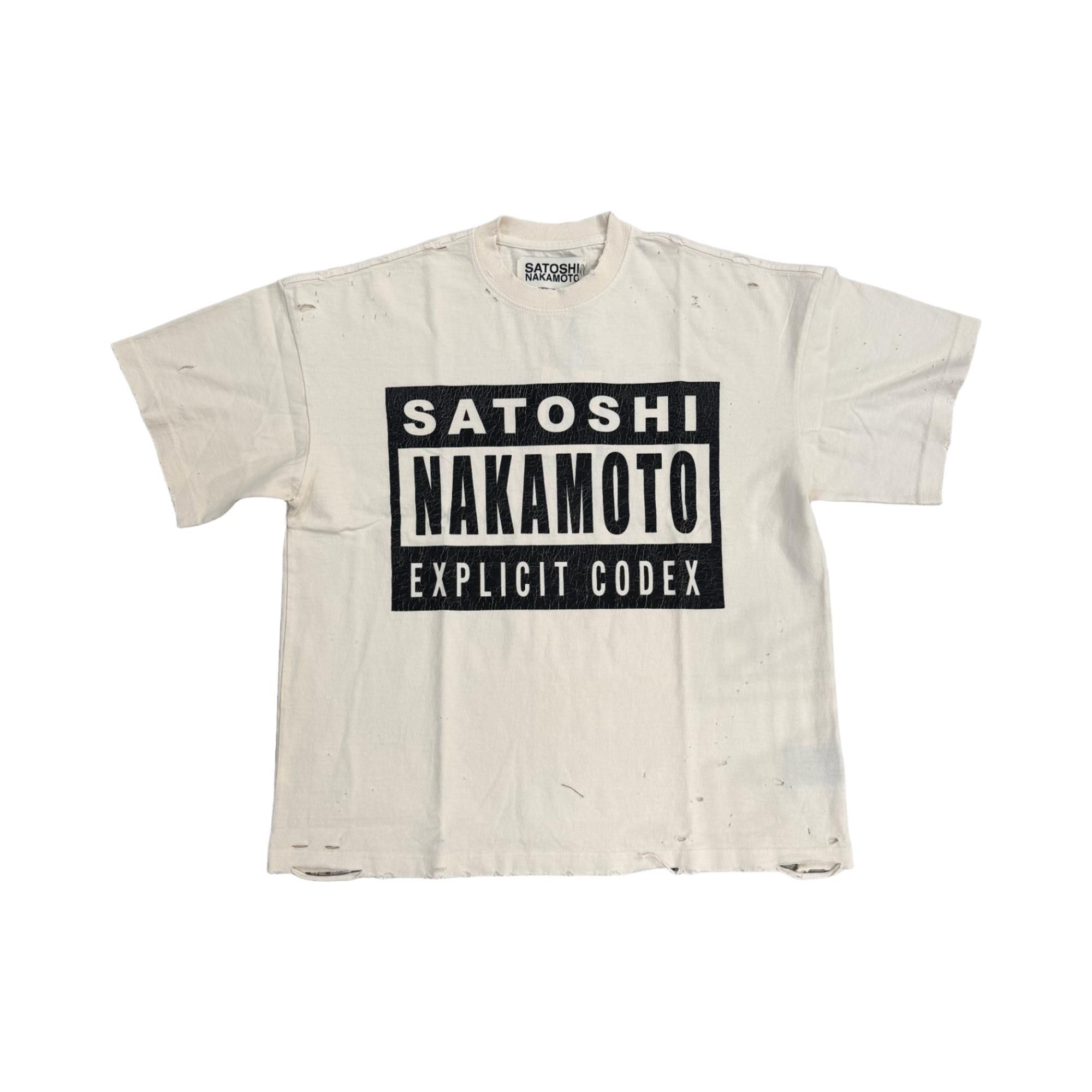 Buy Satoshi Nakamoto Explicit Codex Tee 'White' - SS26TEE003 | GOAT