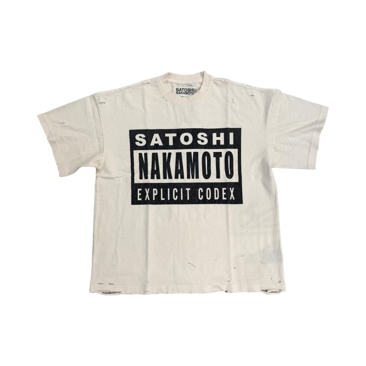 Satoshi Nakamoto Explicit Codex Tee White