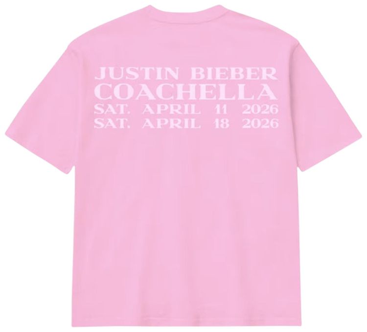 SKYLRK Justin Bieber Coachella 2026 Graphic IV Tee Pink