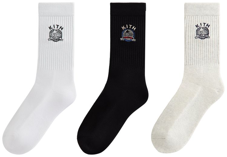 Kith 3 Pack Just Us Cotton Crew Socks Multi