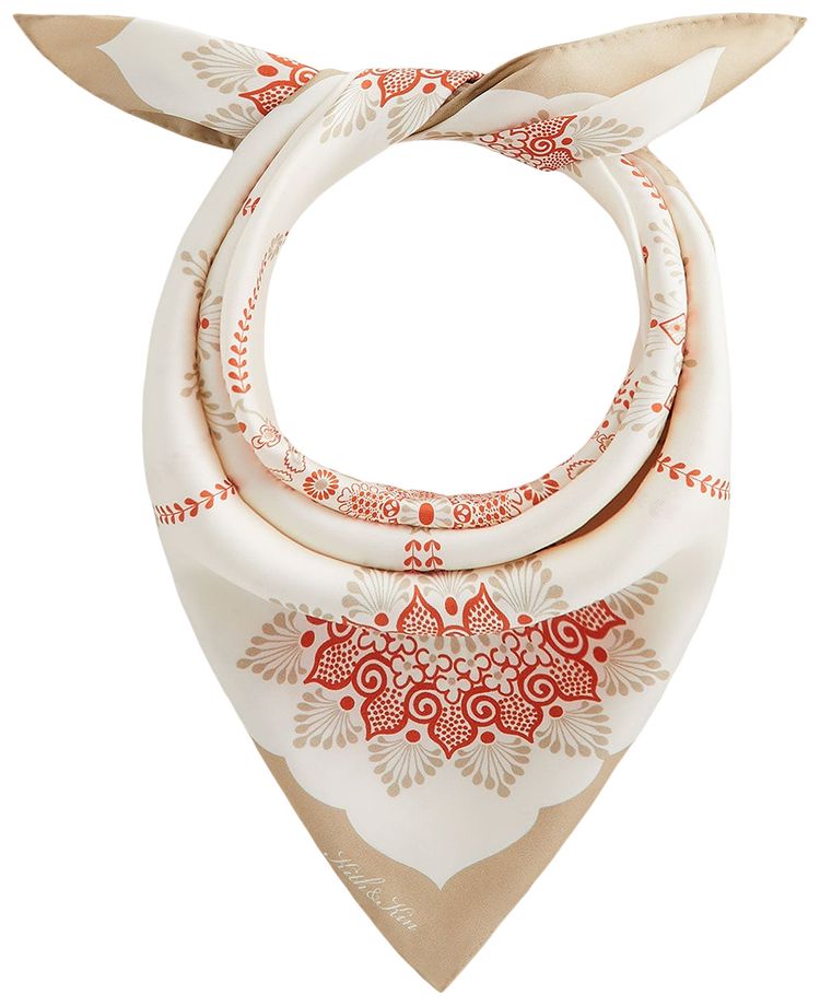 Kith Floral Printed Palm Silk Scarf Volcano