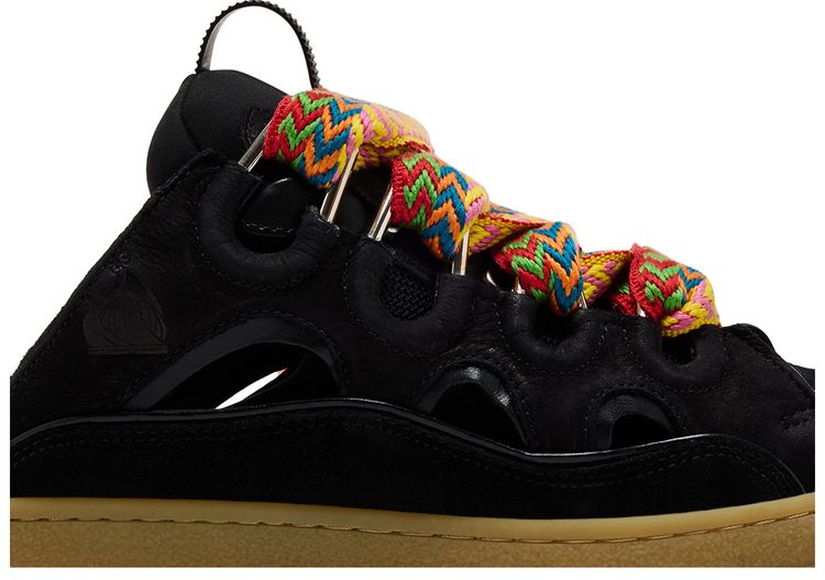 Lanvin Curb Mule Black Multi Laces