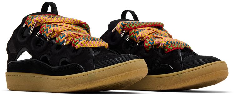 Lanvin Curb Mule Black Multi Laces