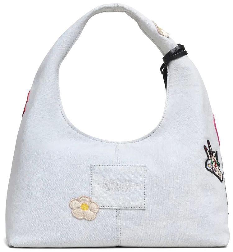 Marc Jacobs The Camp Patchwork Denim Sack Bag Light Wash