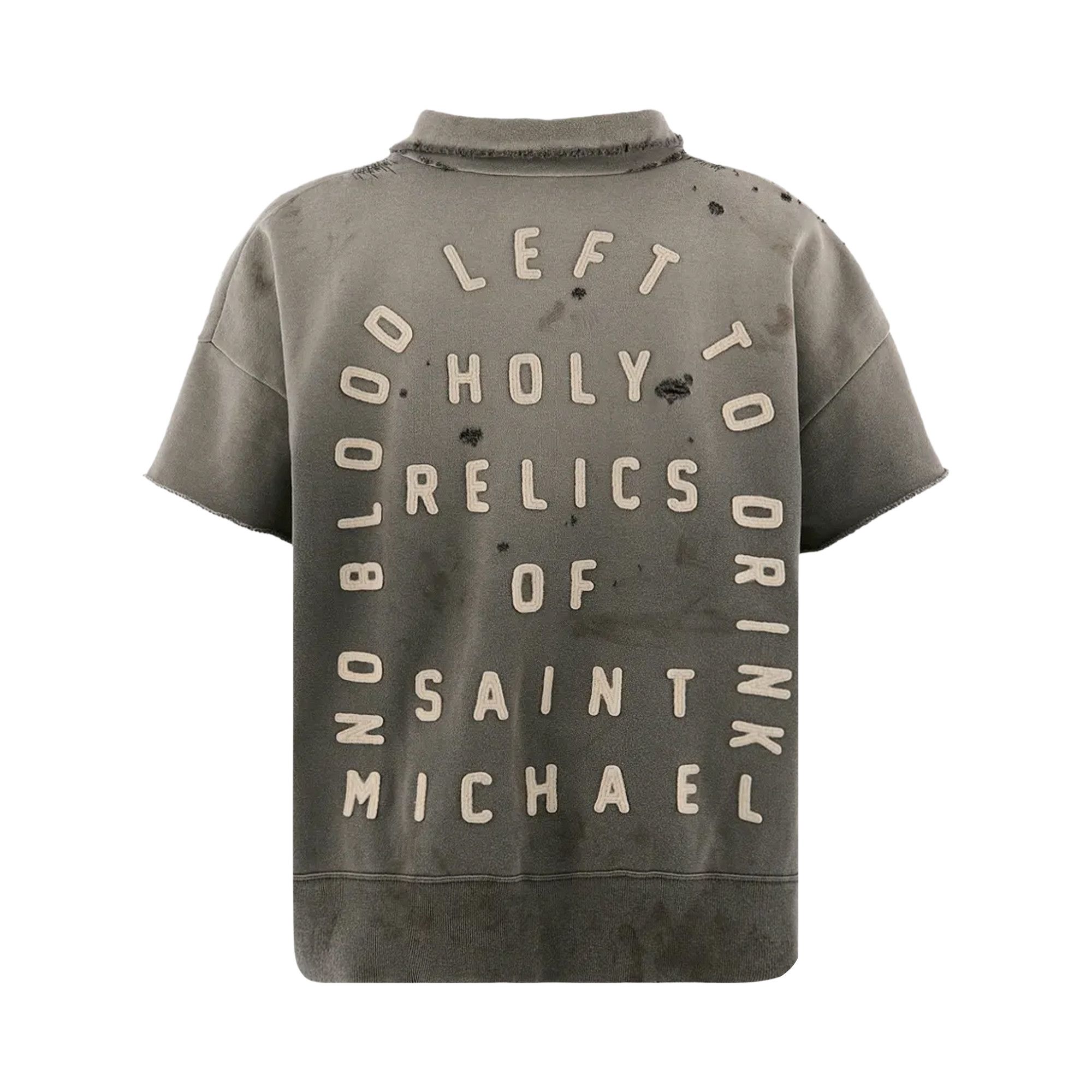 Buy SAINT Mxxxxxx Saint Short-Sleeve Half Zip 'Charcoal' - SM MK8