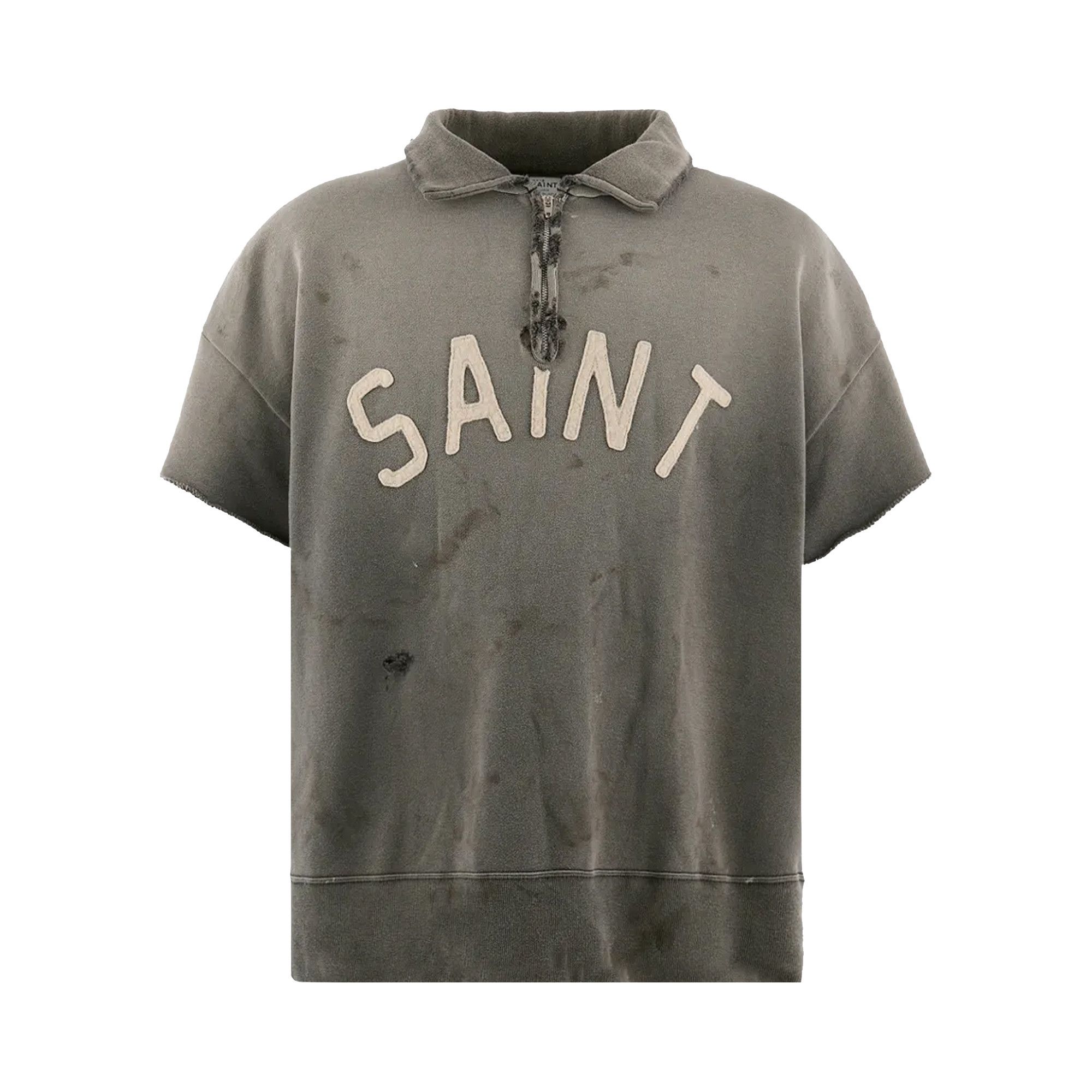 ◆ちょまき◆ Buy SAINT Mxxxxxx Saint Short-Sleeve Half Zip 'Charcoal' - SM MK8