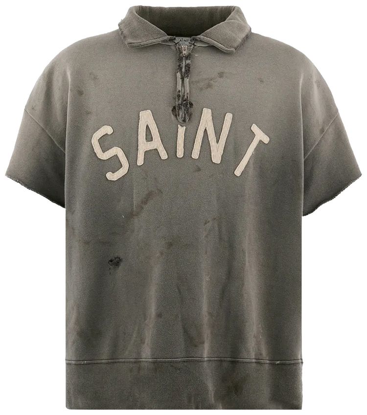 SAINT Mxxxxxx Saint Short Sleeve Half Zip Charcoal