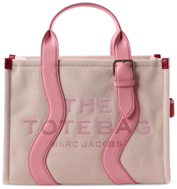 Marc Jacobs The Medium Wavy Canvas Tote Bag Powder Pink