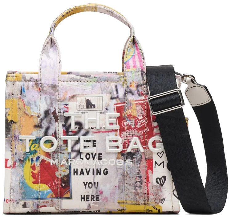 Marc Jacobs The Pop Americana Canvas Tote Bag WhiteMulticolor