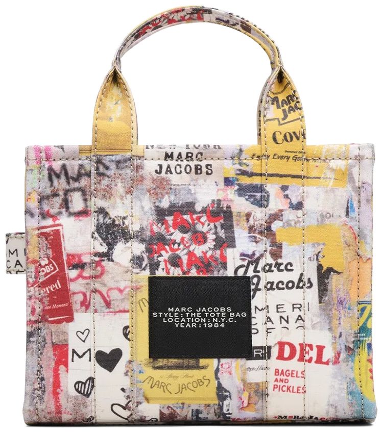 Marc Jacobs The Pop Americana Canvas Tote Bag WhiteMulticolor