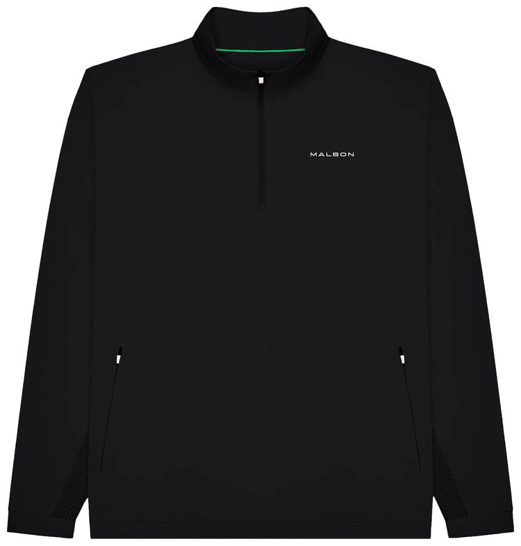 Malbon Performance Quarter Zip Shell Pullover Black