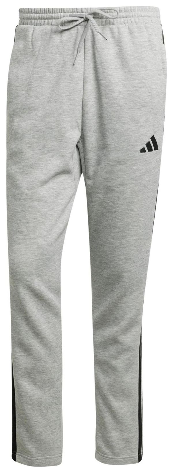 Adidas Essentials 3 Stripes Open Hem Fleece Pants Medium Grey Heather  Black