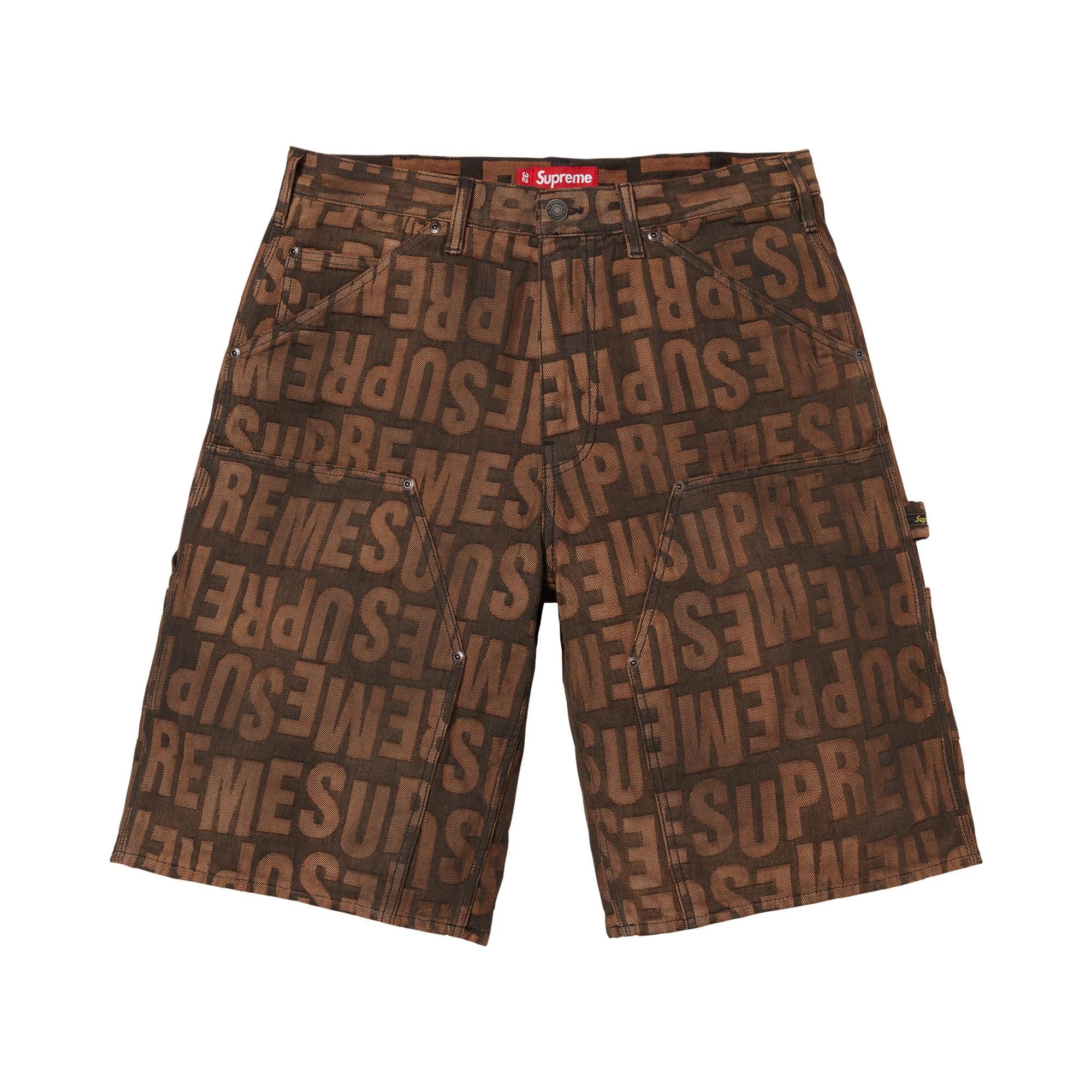 Buy Supreme Repeat Jacquard Double Knee Denim Short 'Dark Brown