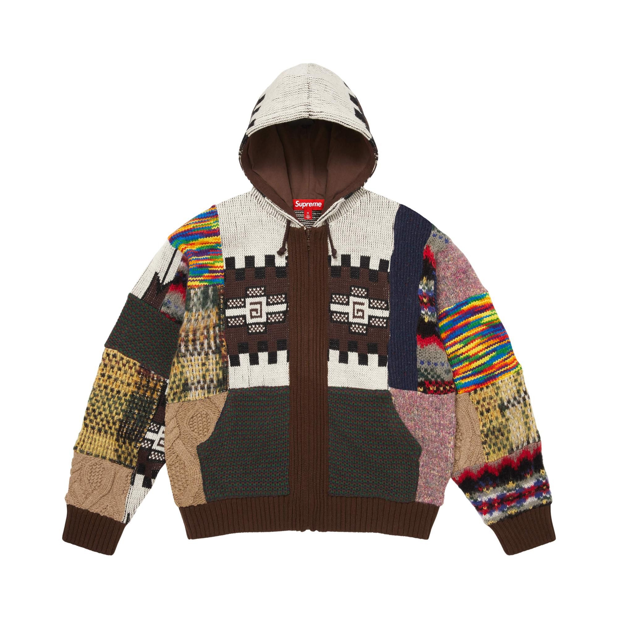 Buy Supreme Patchwork Zip Up Hooded Sweater 'Brown' - SS26SK37
