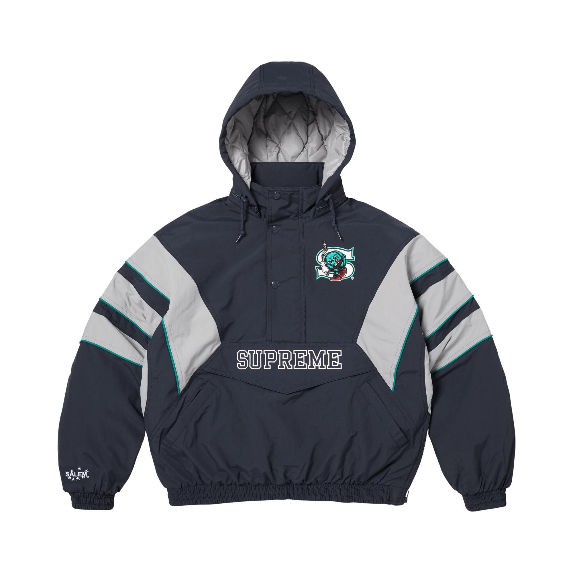 Buy Supreme x Salem Half Zip Stadium Jacket 'Navy' - SS26J78 NAVY