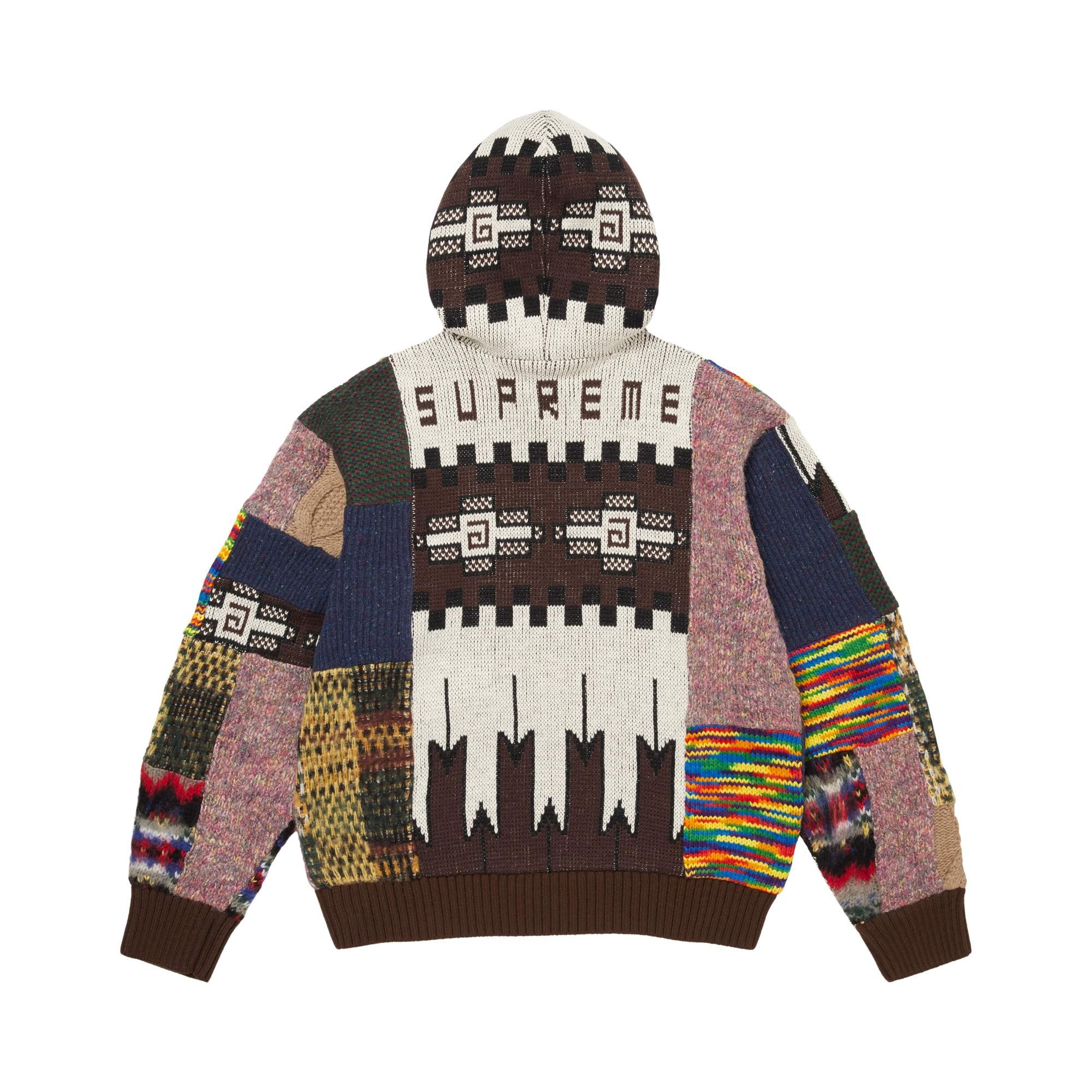 Buy Supreme Patchwork Zip Up Hooded Sweater 'Brown' - SS26SK37
