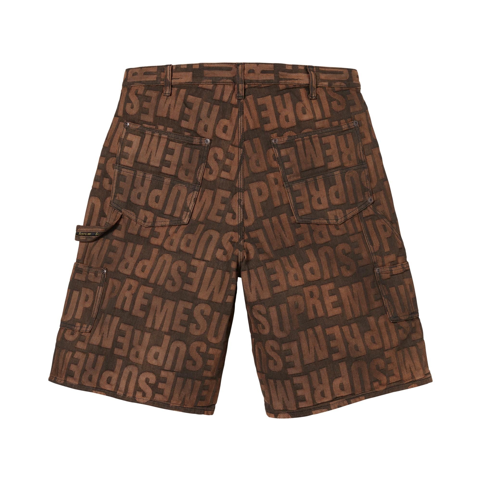 Buy Supreme Repeat Jacquard Double Knee Denim Short 'Dark Brown