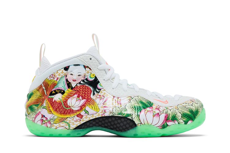 Air Foamposite White/Light Poison Green-Black-Lava Glow-Tour Yellow