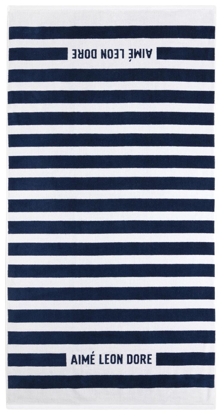 Aime Leon Dore Striped Beach Towel Bright WhiteNavy Blazer