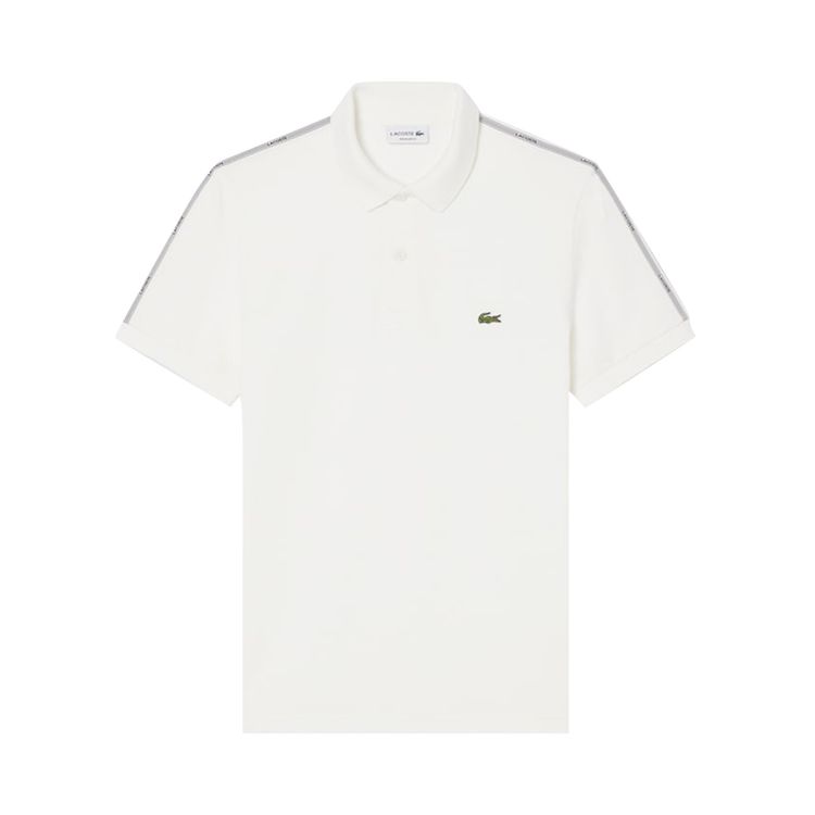 Lacoste Short Sleeve Regular Fit Striped Band Pique Polo Flour