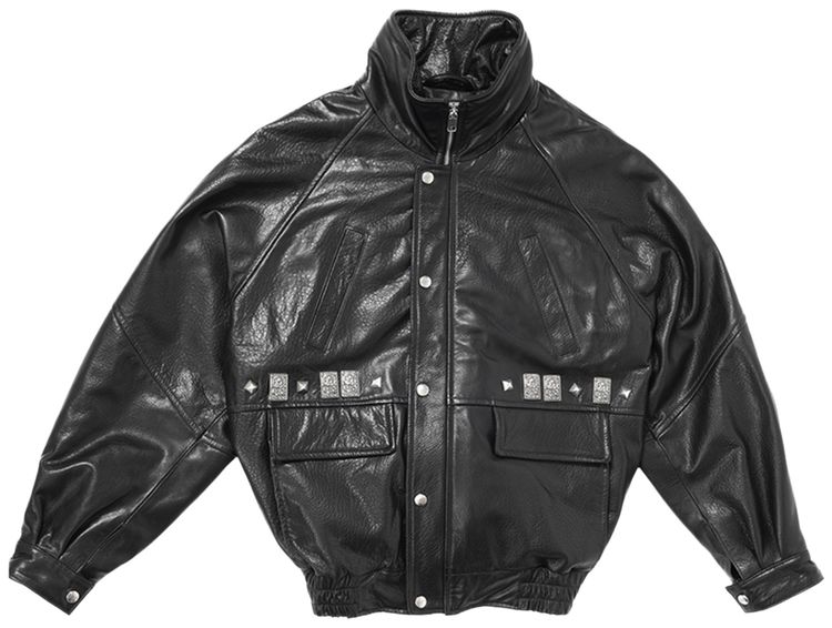 Enfants Riches Deprimes Prince Phillip Childhood Studded Leather Jacket Black