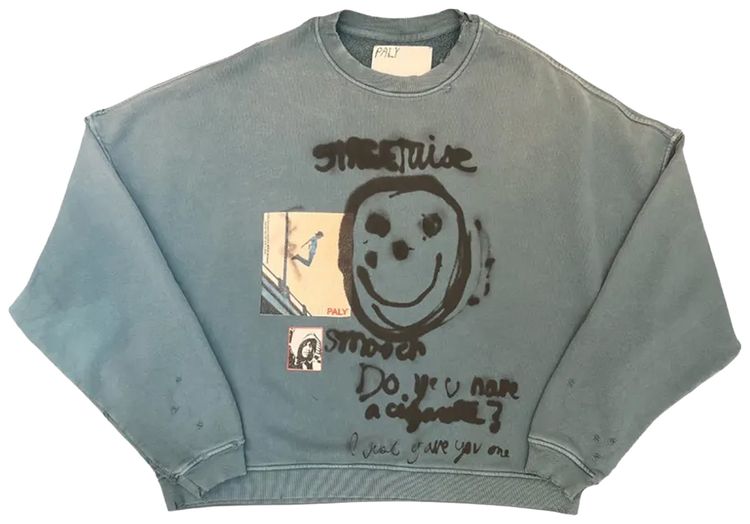 Paly Hollywood Streetwise Airbrush Crew Neck Teal