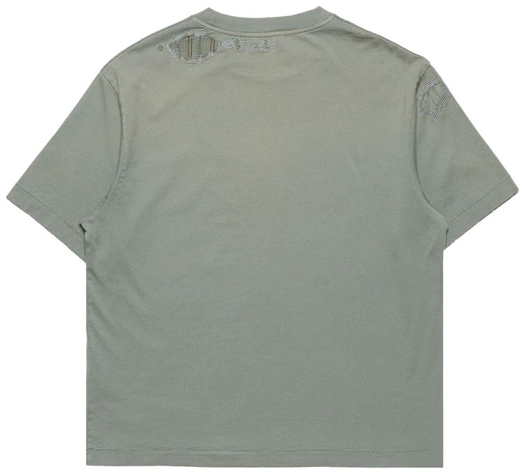 Acne Studios Mended Logo T Shirt Slate Grey