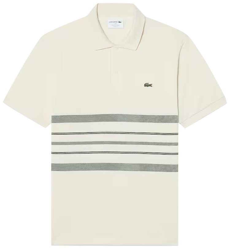 Lacoste French Made Classic Fit Striped Pique Polo Lapland
