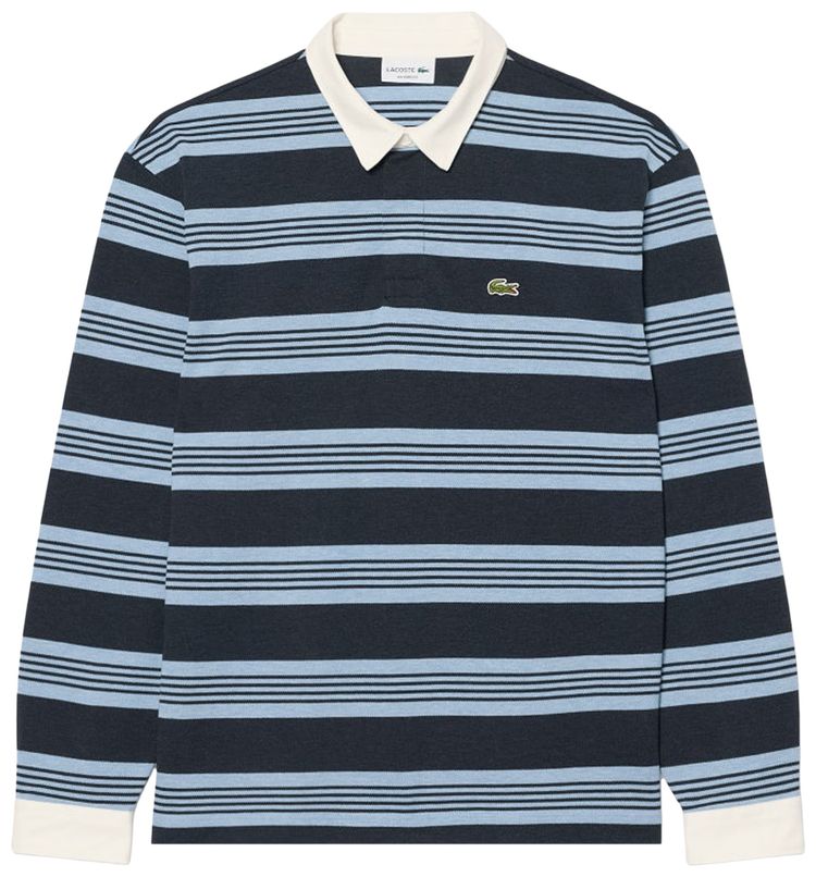 Lacoste Classic Fit Marble Stripe Pique Rugby Polo ChineBlackbird C